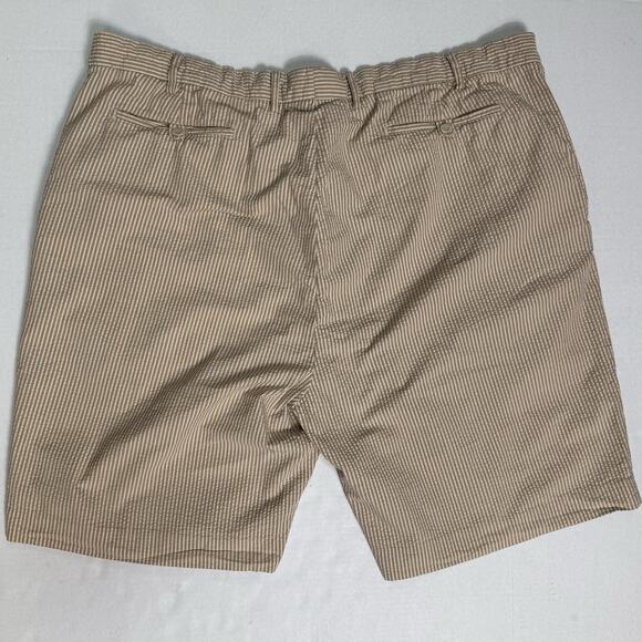 Polo Ralph Lauren Men’s Bermuda Shorts 46 Beige Brown Striped Seersucker Cotton - Picture 6 of 11